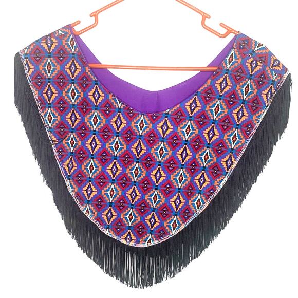 Aztec Princess Skirt & Vest Top M Purple Fringe Costume Gypsy Bohemian Festival - Picture 3 of 8